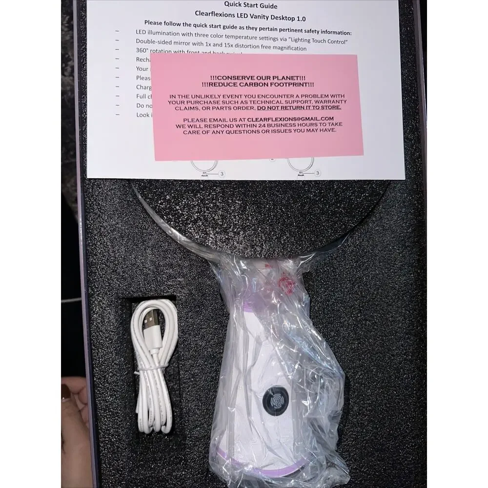 CFX Desktop 1.0-1X & 15X Magnification LED Makeup Mirror Brand New